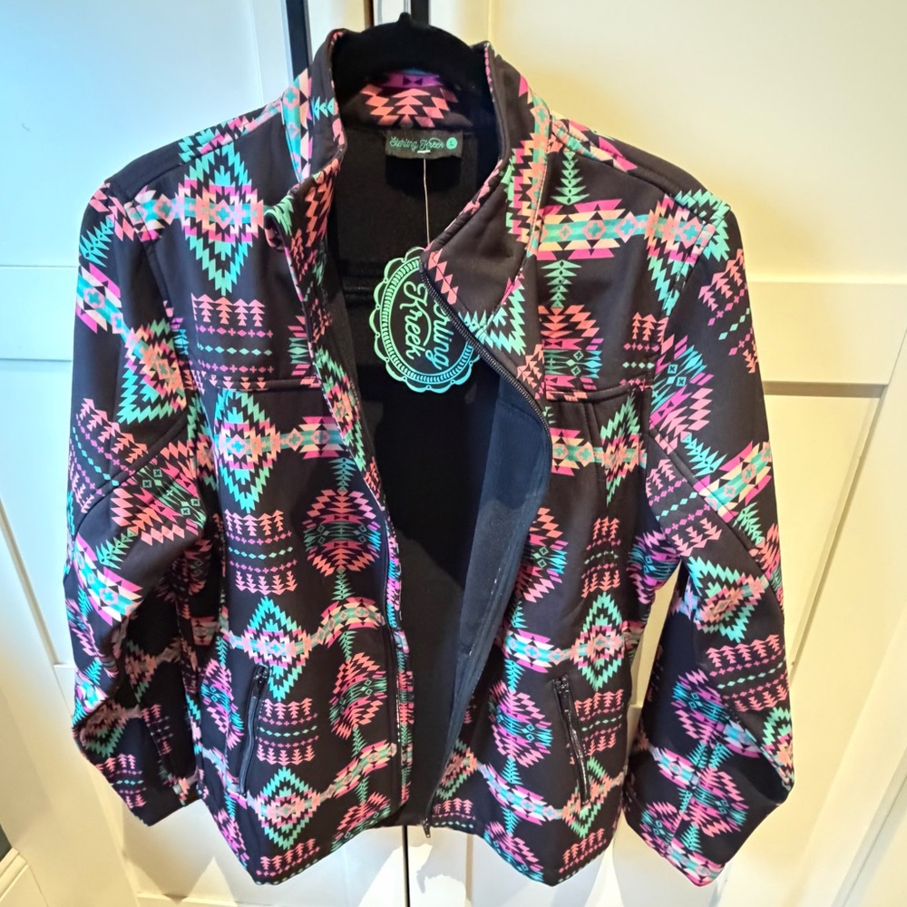 Sterling Kreek Colorful Aztec Pattern Jacket. NWT
